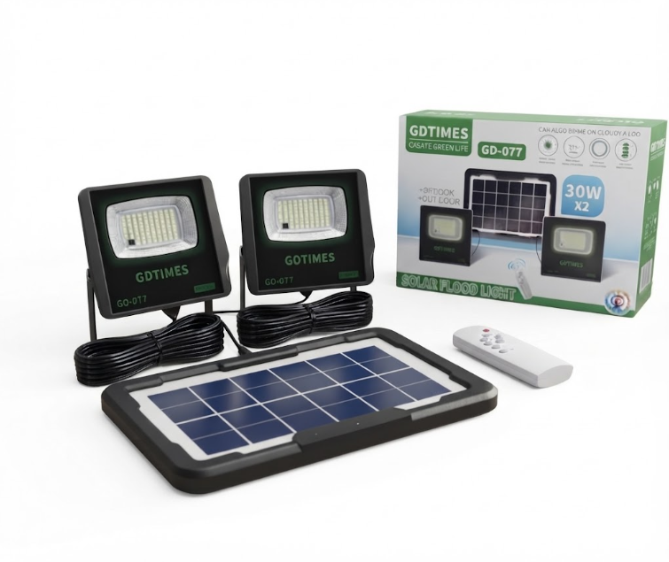 Projecteur solaire LED double