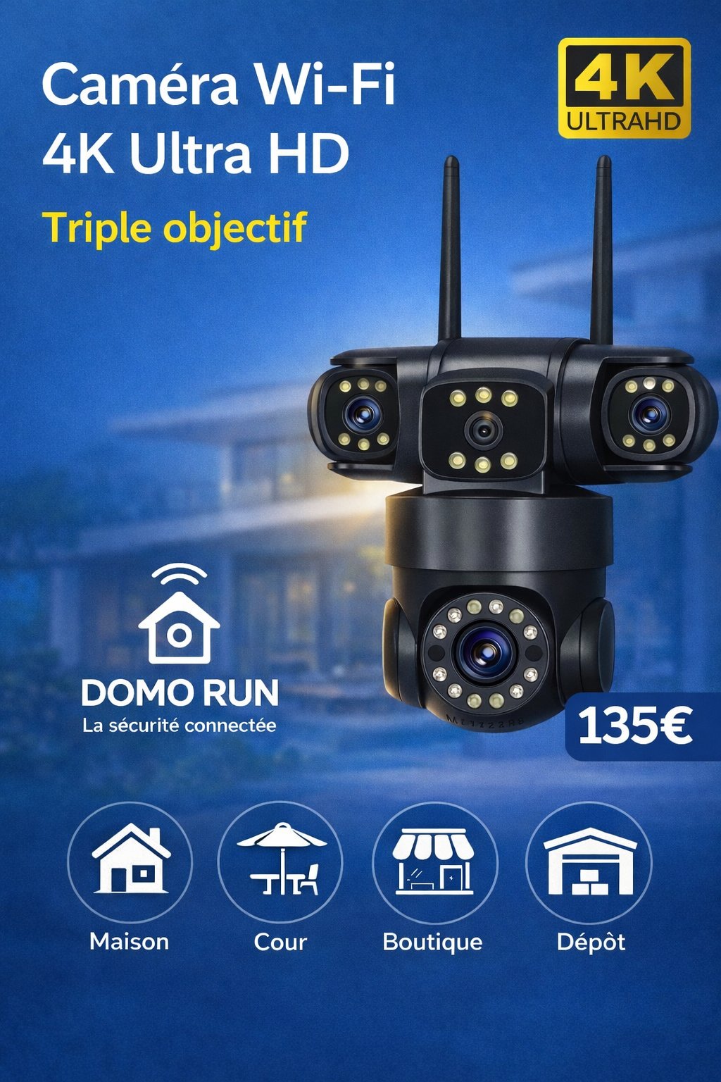 Caméra extérieure 4K WiFi Domorun Vision Pro