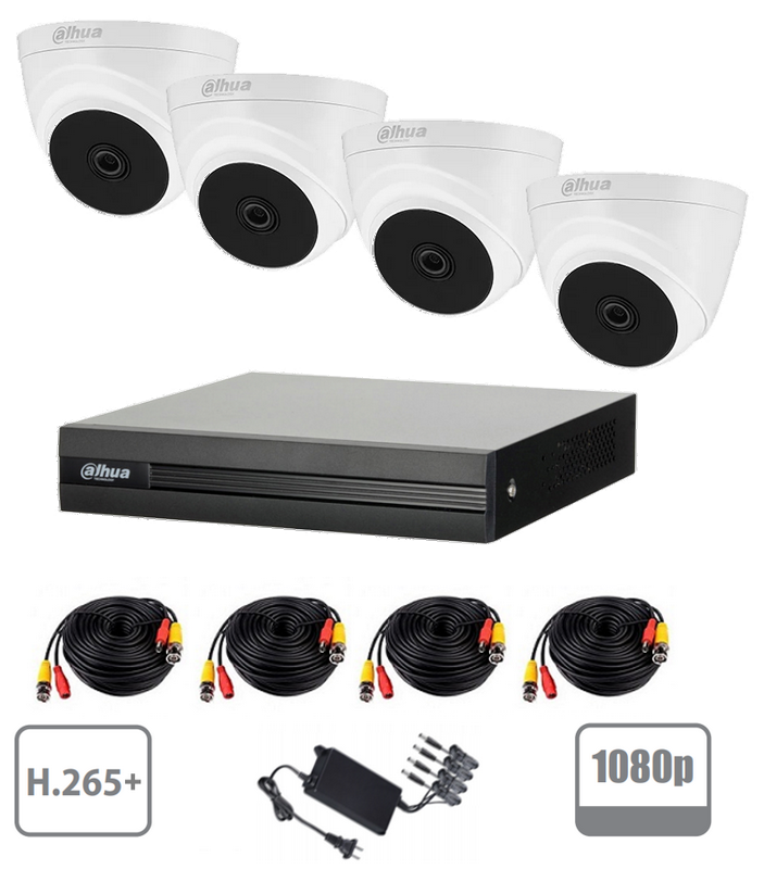 Kit de vidéosurveillance Dahua avec 4 caméras dôme et enregistreur