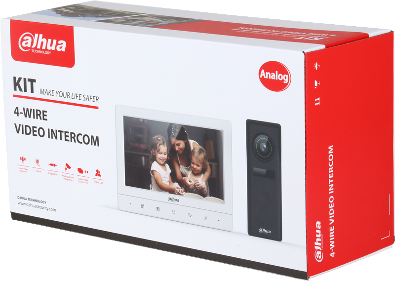 KIT Visiophone – Station extérieure et moniteur intérieur 7″ – 4 fils analogique