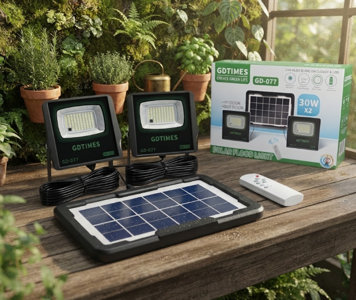 Projecteur solaire LED double